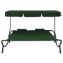 Garden lounger with awning and green cushions by vidaXL, Outdoor beds - Ref: Foro24-313522, Price: 132,76 €, Discount: %