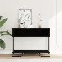 Schwarzer Konsolentisch aus Ingenieurholz, 100x35x74,5 cm. von , Seitentische - Ref: Foro24-848529, Preis: 53,12 €, Rabatt: %
