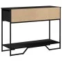 Schwarzer Konsolentisch aus Ingenieurholz, 100x35x74,5 cm. von , Seitentische - Ref: Foro24-848529, Preis: 53,12 €, Rabatt: %