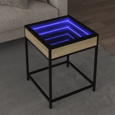 Mesa de centro con Infinity LED roble Sonoma 40x40x51 cm by , Coffee table - Ref: Foro24-847673, Price: 59,31 €, Discount: %
