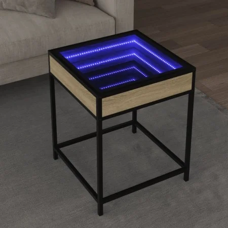 Mesa de centro con Infinity LED roble Sonoma 40x40x51 cm by , Coffee table - Ref: Foro24-847673, Price: 58,52 €, Discount: %