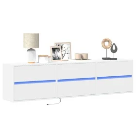Mueble de TV de pared con LED blanco 180x31x45 cm de , Muebles TV - Ref: Foro24-3307933, Precio: 145,45 €, Descuento: %