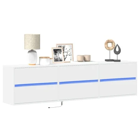 Mueble de TV de pared con LED blanco 180x31x45 cm by , TV Furniture - Ref: Foro24-3307933, Price: 145,45 €, Discount: %