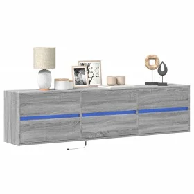 TV-Wandmöbel mit LED in Sonoma-Grau 180x31x45 cm von , TV-Möbel - Ref: Foro24-3307938, Preis: 158,89 €, Rabatt: %