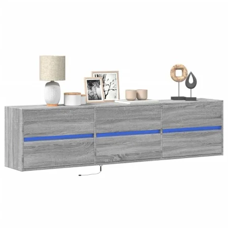 TV-Wandmöbel mit LED in Sonoma-Grau 180x31x45 cm von , TV-Möbel - Ref: Foro24-3307938, Preis: 158,89 €, Rabatt: %