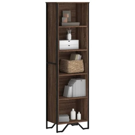 Estantería madera de ingeniería marrón roble 50x31x169 cm de , Librerías y estanterías - Ref: Foro24-848618, Precio: 70,64 €,...
