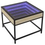 Mesa de centro con Infinity LED roble Sonoma 50x50x41 cm de , Mesas de centro - Ref: Foro24-847678, Precio: 67,75 €, Descuent...
