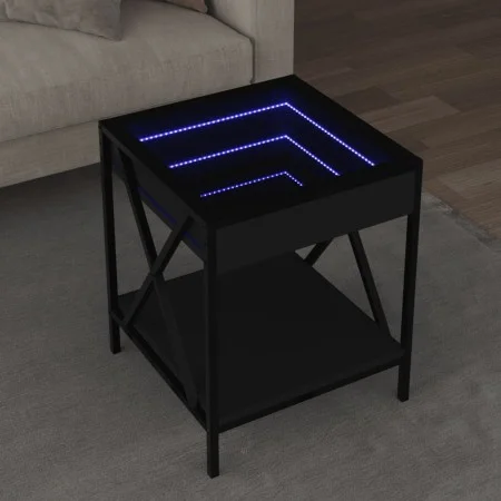 Mesita de noche con Infinity LED negra 40x40x49 cm by , Coffee table - Ref: Foro24-847692, Price: 68,20 €, Discount: %