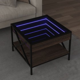 Mesa de centro con Infinity LED marrón roble 50x50x38 cm von , Couchtisch - Ref: Foro24-847701, Preis: 75,98 €, Rabatt: %