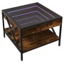 Mesa de centro con Infinity LED roble ahumado 50x50x38 cm by , Coffee table - Ref: Foro24-847699, Price: 72,06 €, Discount: %