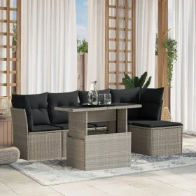 Set de sofás de jardín 6 pzas y cojines ratán sintético gris by , Garden sets - Ref: Foro24-3266552, Price: 442,05 €, Discoun...