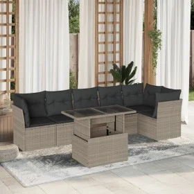 Gartensofagarnitur 7-teilig mit Kissen, hellgrauer PE-Rattan von , Gartensets - Ref: Foro24-3266602, Preis: 544,65 €, Rabatt: %