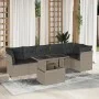 Set de sofás de jardín 7 pzas con cojines ratán PE gris claro de , Conjuntos de jardín - Ref: Foro24-3266602, Precio: 544,51 ...