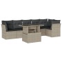 Gartensofagarnitur 7-teilig mit Kissen, hellgrauer PE-Rattan von , Gartensets - Ref: Foro24-3266602, Preis: 543,63 €, Rabatt: %