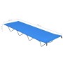 Camas de camping 2 uds tela Oxford y acero azul 180x60x19 cm