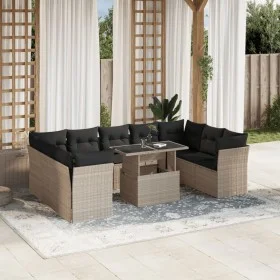 Gartensofa-Set, 10-teilig, mit Kissen, aus hellem grauen Kunststoff-Rattan. von , Gartensets - Ref: Foro24-3266822, Preis: 74...