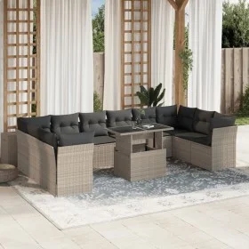 Set de sofás de jardín 11 pzas y cojines ratán sintético gris by , Garden sets - Ref: Foro24-3266862, Price: 856,44 €, Discou...