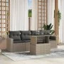 Set de sofás jardín y cojines 5 pzas ratán sintético gris claro de , Conjuntos de jardín - Ref: Foro24-3267102, Precio: 380,4...