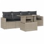 Gartensofa-Set und Kissen, 5-teilig, aus hellem grauem Kunststoff-Rattan. von , Gartensets - Ref: Foro24-3267102, Preis: 360,...