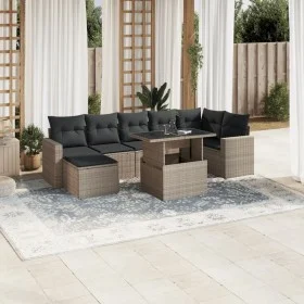 Gartensofagarnitur 8-teilig mit grauen Polstern aus synthetischem Rattan von , Gartensets - Ref: Foro24-3267432, Preis: 584,6...