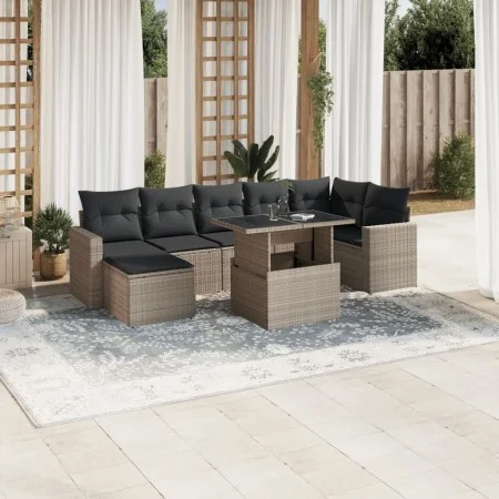 Set de sofás de jardín 8 pzas y cojines ratán sintético gris by , Garden sets - Ref: Foro24-3267432, Price: 584,66 €, Discoun...