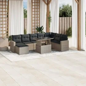 Gartenmöbel-Set 9-teilig mit Kissen aus hellem grauem Kunst-Rattan. von , Gartensets - Ref: Foro24-3267472, Preis: 650,44 €, ...