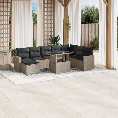 Gartenmöbel-Set 9-teilig mit Kissen aus hellem grauem Kunst-Rattan. von , Gartensets - Ref: Foro24-3267472, Preis: 637,90 €, ...