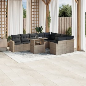 Gartensofa-Set, 10-teilig, mit Kissen, aus hellem grauen Kunststoff-Rattan. von , Gartensets - Ref: Foro24-3267502, Preis: 70...