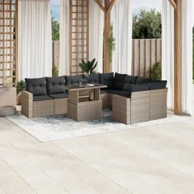 Gartensofa-Set, 10-teilig, mit Kissen, aus hellem grauen Kunststoff-Rattan. von , Gartensets - Ref: Foro24-3267502, Preis: 73...