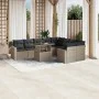 Set sofás jardín 10 pzas con cojines ratán sintético gris claro by , Garden sets - Ref: Foro24-3267502, Price: 735,49 €, Disc...