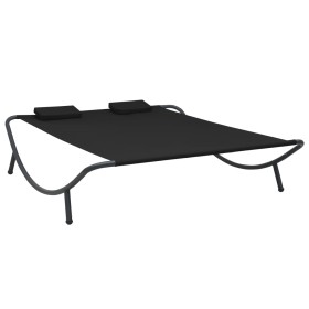 Black fabric garden lounger by vidaXL, Outdoor beds - Ref: Foro24-313529, Price: 107,13 €, Discount: %