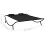 Black fabric garden lounger by vidaXL, Outdoor beds - Ref: Foro24-313529, Price: 105,45 €, Discount: %