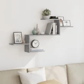 Estante de pared madera ingeniería gris hormigón 104x15x49 cm by , Shelves and shelves - Ref: Foro24-853203, Price: 29,10 €, ...