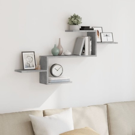 Estante de pared madera ingeniería gris hormigón 104x15x49 cm von , Regale und Regale - Ref: Foro24-853203, Preis: 29,67 €, R...