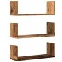 Estantes de pared 3 uds madera ingeniería envejecida 58x18x18cm by , Shelves and shelves - Ref: Foro24-853288, Price: 27,60 €...