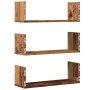 Estantes de pared 3 uds madera ingeniería envejecida 58x18x18cm by , Shelves and shelves - Ref: Foro24-853288, Price: 27,75 €...
