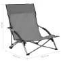 Folding beach chairs 2 units gray fabric by vidaXL, Garden chairs - Ref: Foro24-312491, Price: 67,99 €, Discount: %