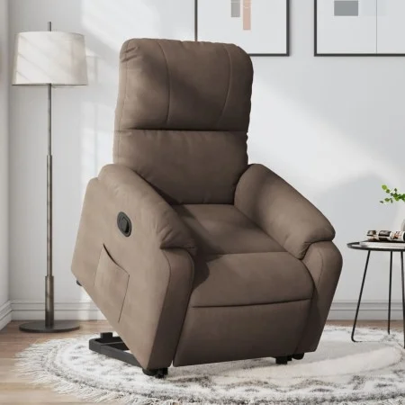 Verstellbarer Aufstehsessel aus braunem Mikrofasergewebe. von , Sessel - Ref: Foro24-3204928, Preis: 326,25 €, Rabatt: %