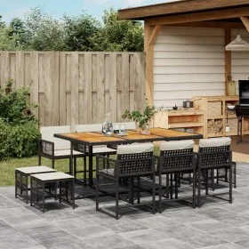 11-piece garden dining set with black synthetic rattan cushions by , Garden sets - Ref: Foro24-3211515, Price: 558,21 €, Disc...
