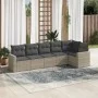 Garden sofa set 6 pieces and gray synthetic rattan cushions by , Garden sets - Ref: Foro24-3218982, Price: 420,95 €, Discount: %