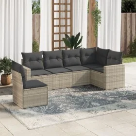 Set de sofás de jardín 6 pzas y cojines ratán sintético gris de , Conjuntos de jardín - Ref: Foro24-3219022, Precio: 420,95 €...