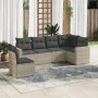 Gartensofagarnitur 6-teilig mit grauen Polstern aus synthetischem Rattan von , Gartensets - Ref: Foro24-3219022, Preis: 420,9...