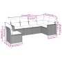 Gartensofagarnitur 6-teilig mit grauen Polstern aus synthetischem Rattan von , Gartensets - Ref: Foro24-3219022, Preis: 428,4...