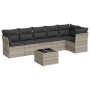7-piece garden sofa set with light gray PE rattan cushions by , Garden sets - Ref: Foro24-3217672, Price: 488,61 €, Discount: %
