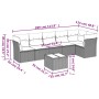 7-piece garden sofa set with light gray PE rattan cushions by , Garden sets - Ref: Foro24-3217672, Price: 488,61 €, Discount: %