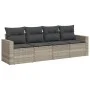 Garden sofa set 4 pieces with gray synthetic rattan cushions by , Modular outdoor sofas - Ref: Foro24-3251019, Price: 280,51 ...