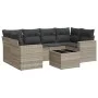 7-piece garden sofa set with light gray PE rattan cushions by , Modular outdoor sofas - Ref: Foro24-3251059, Price: 500,31 €,...