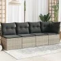Gartensofa mit Kissen, 4 Plätze, helles graues Kunststoffrattan von , Outdoor-Sofas - Ref: Foro24-366177, Preis: 266,33 €, Ra...