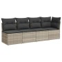 Gartensofa mit Kissen, 4 Plätze, helles graues Kunststoffrattan von , Outdoor-Sofas - Ref: Foro24-366177, Preis: 271,03 €, Ra...