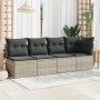 Gartensofa mit Kissen, 4 Plätze, helles graues Kunststoffrattan von , Outdoor-Sofas - Ref: Foro24-366177, Preis: 271,03 €, Ra...